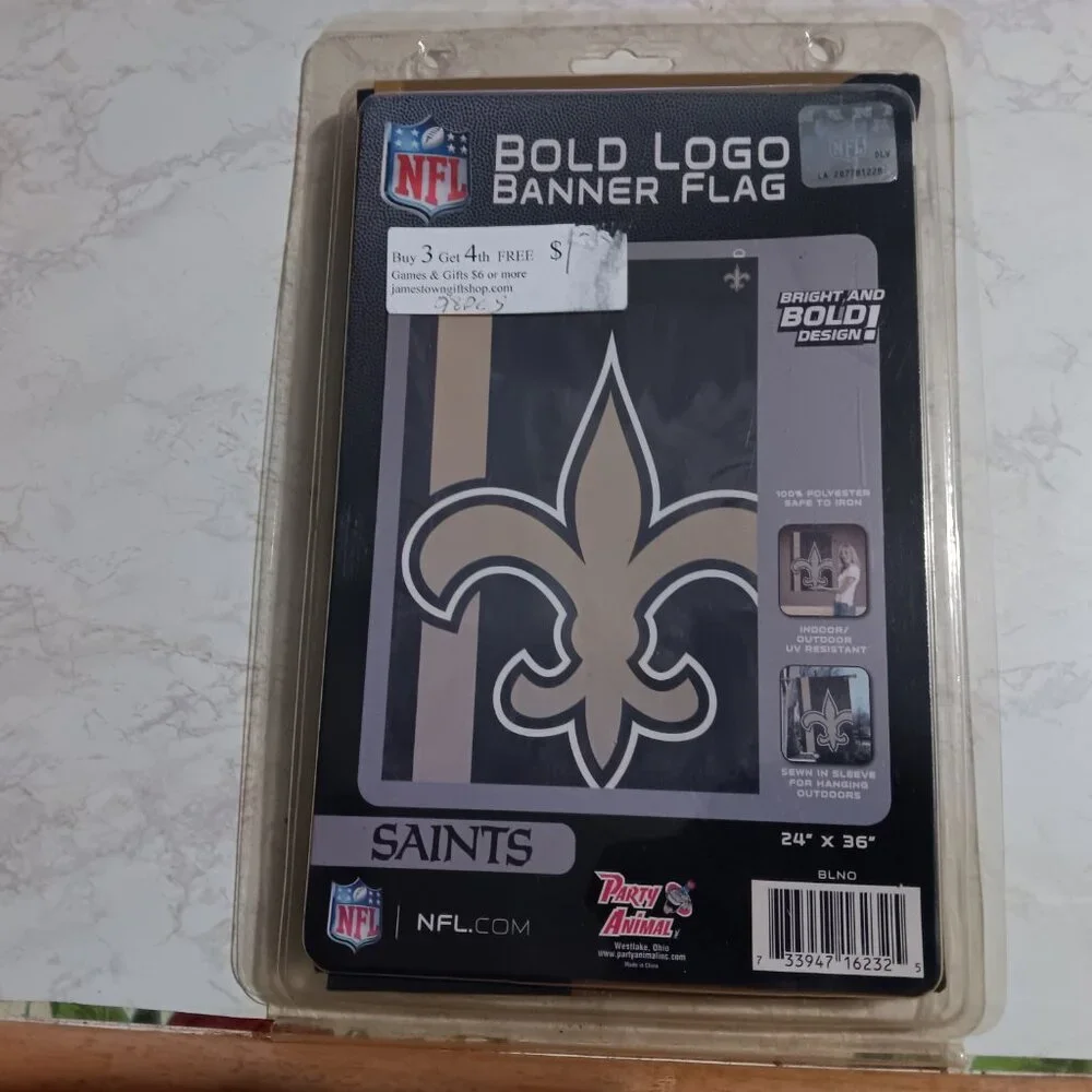 New Orleans Saints NFL 24x36 Bold Logo Banner Flag
